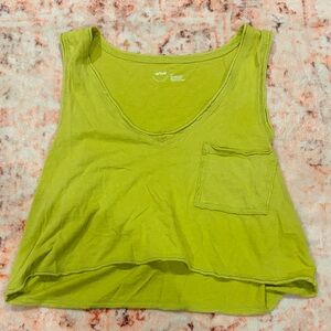 Aerie Bright Green V-Neck Tank Top